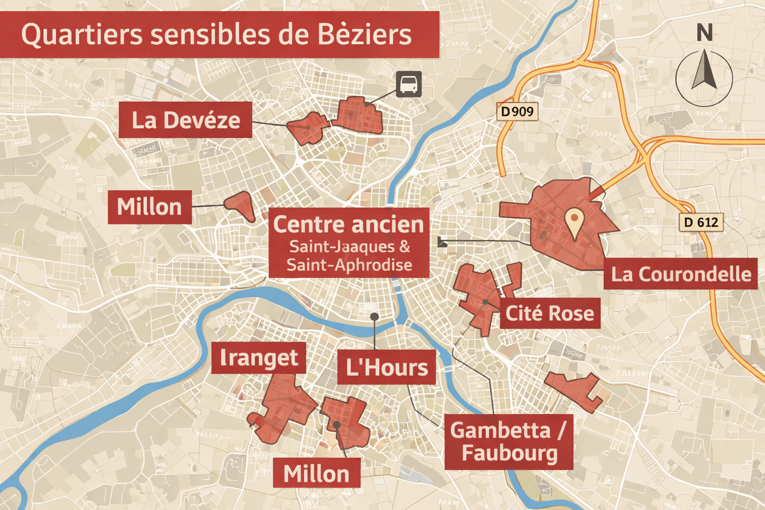 Béziers quartiers sensibles