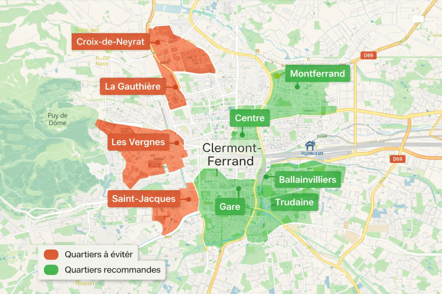 Clermont-Ferrand quartiers à éviter