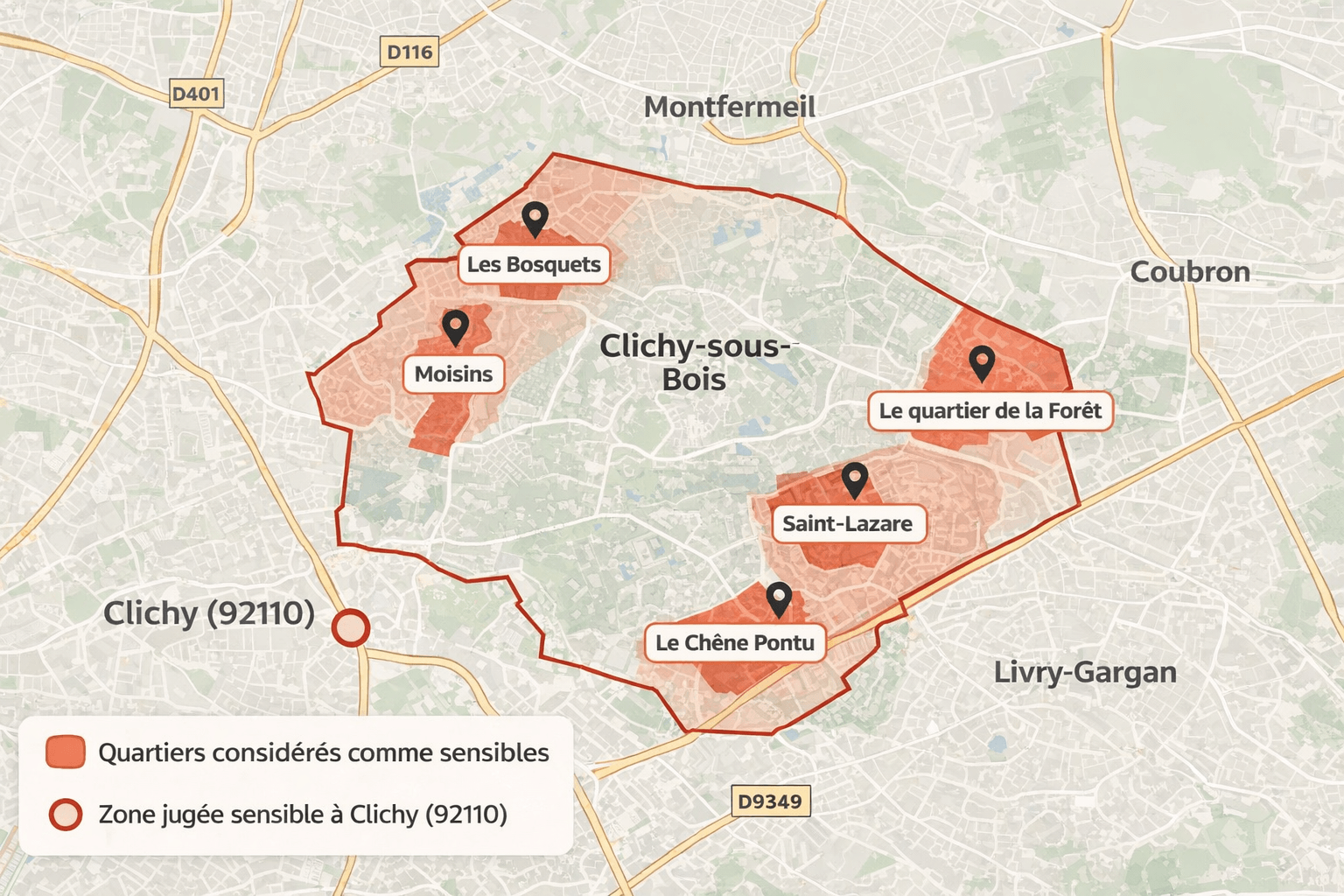 Clichy quartiers dangereux