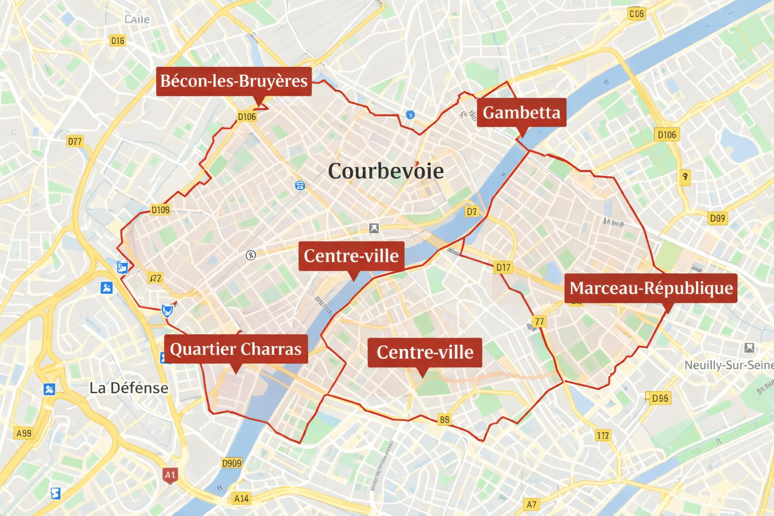 Quartiers sensibles à Courbevoie
