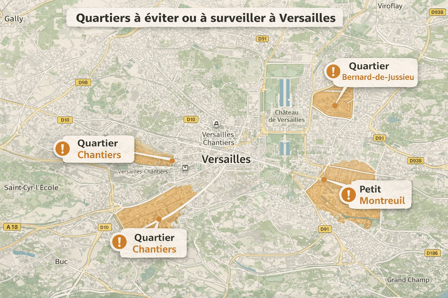 Versailles quartiers à éviter